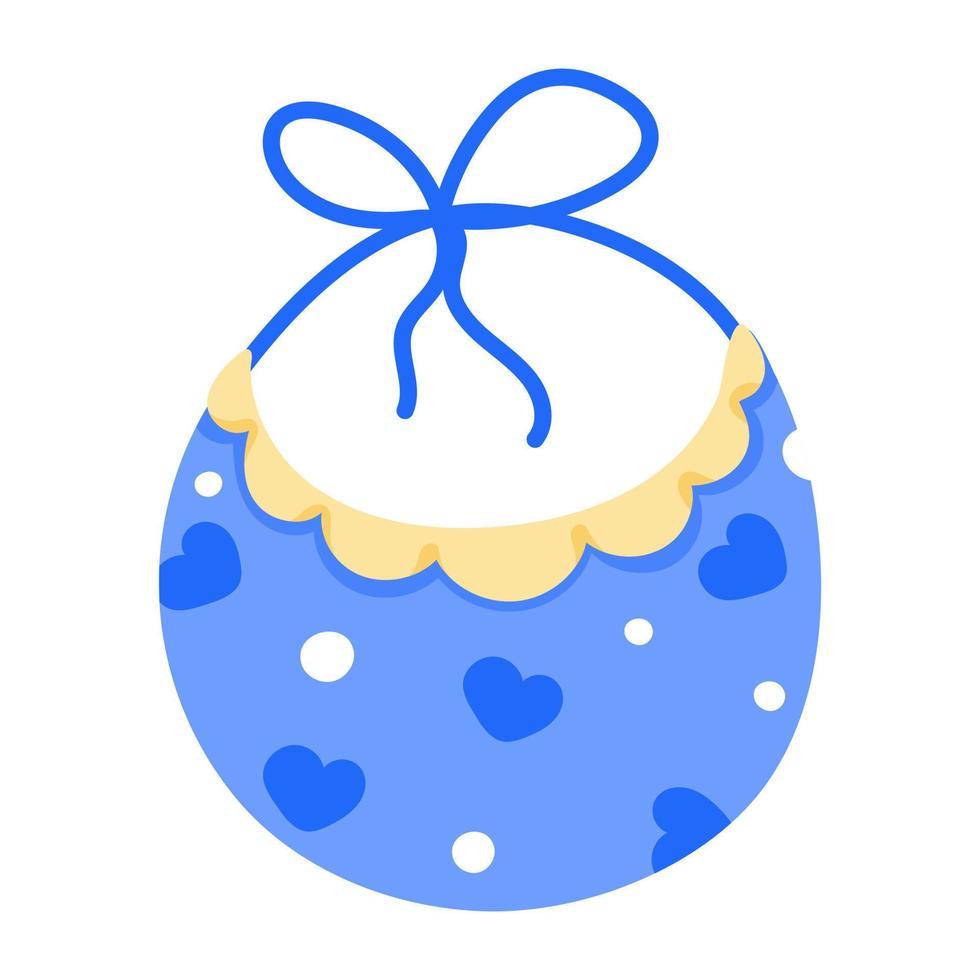 A customizable flat sticker of baby bib vector