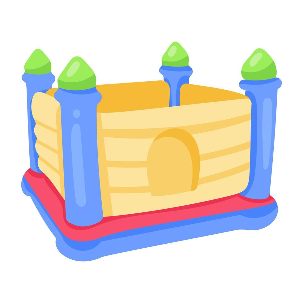 A customizable flat sticker of jumping castle vector