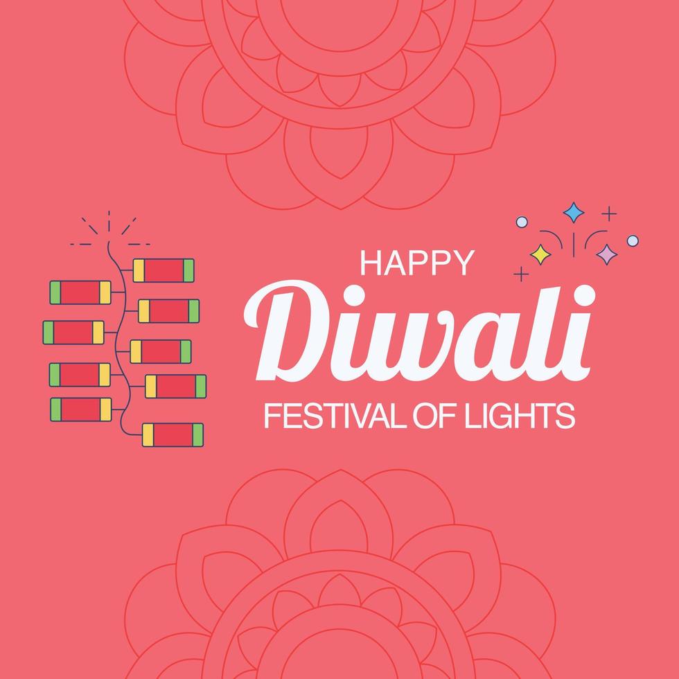 feliz diwali, pancarta del festival de las luces, hermoso diseño de fondo artístico del festival indio. vector