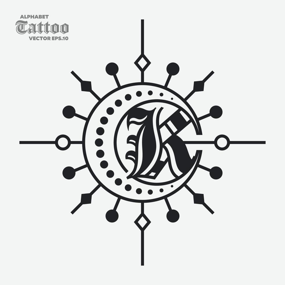 Alphabet K Tattoo Logo vector