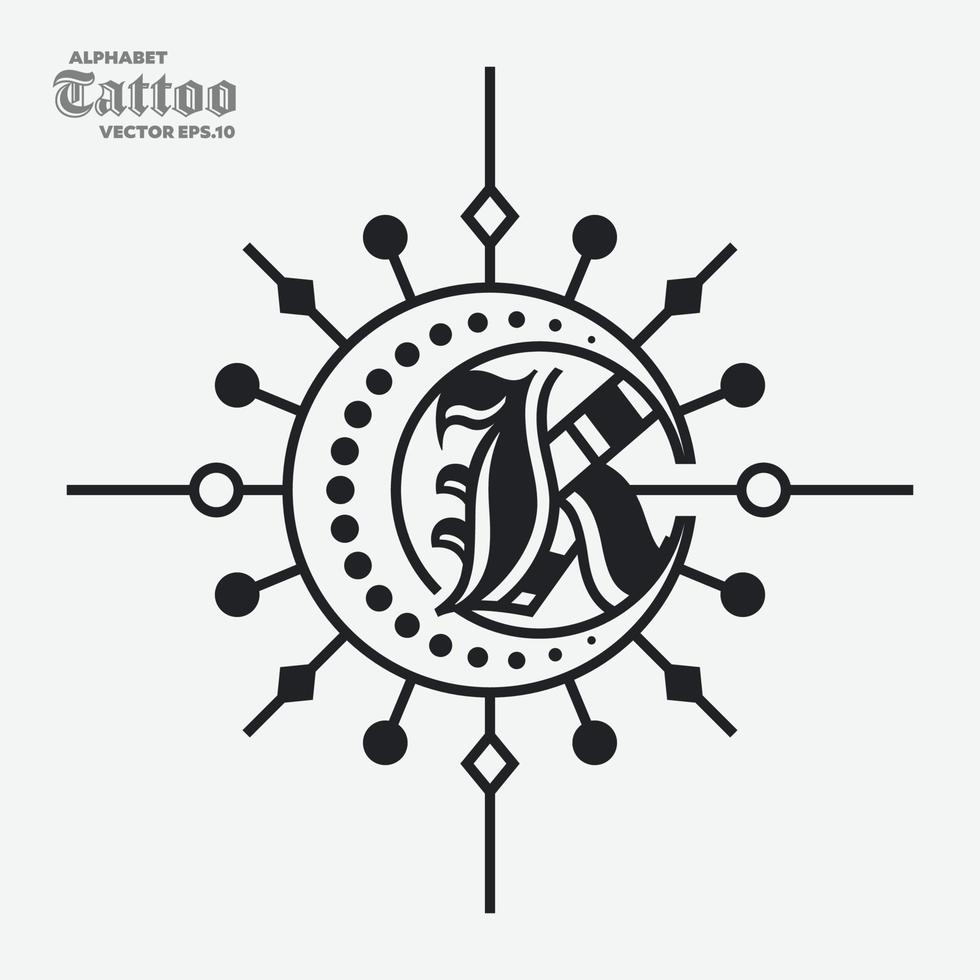 Alphabet K Tattoo Logo vector