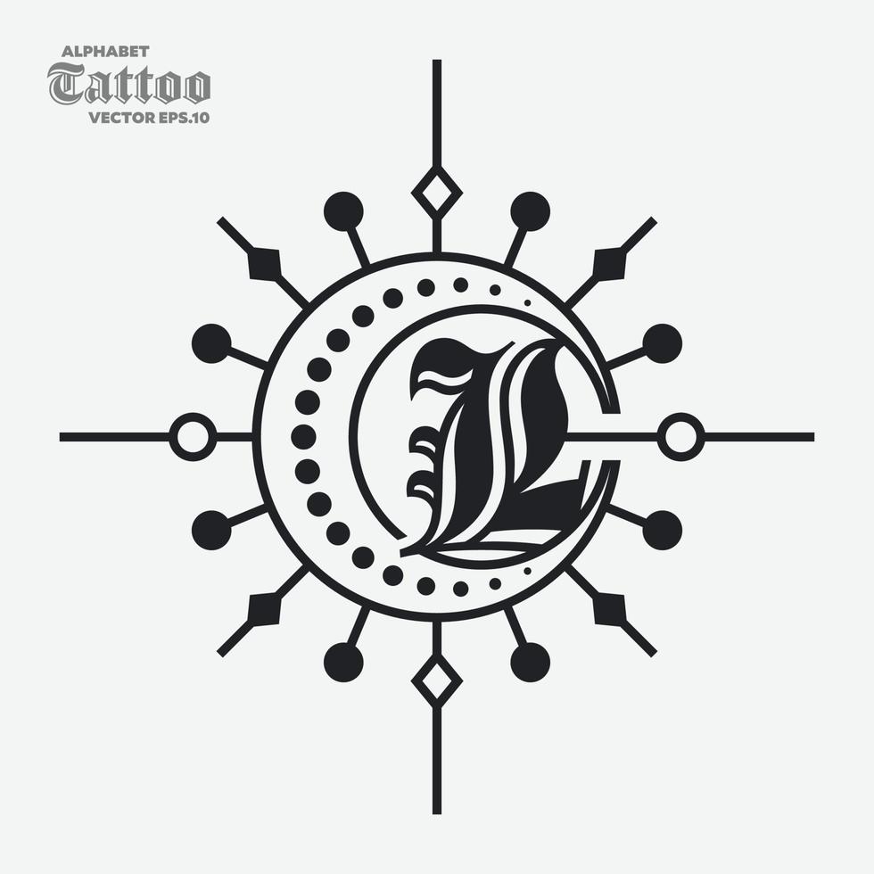 logotipo del tatuaje del alfabeto l vector