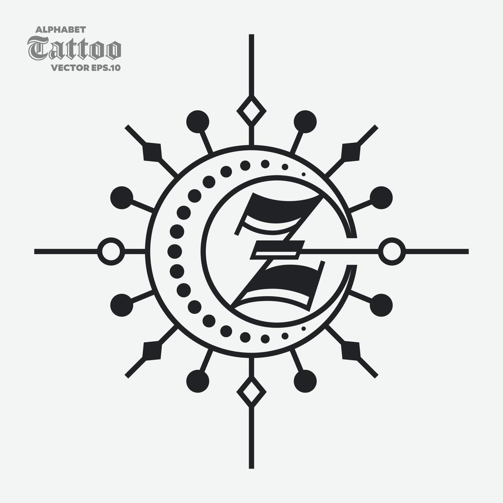 logotipo del tatuaje del alfabeto z vector