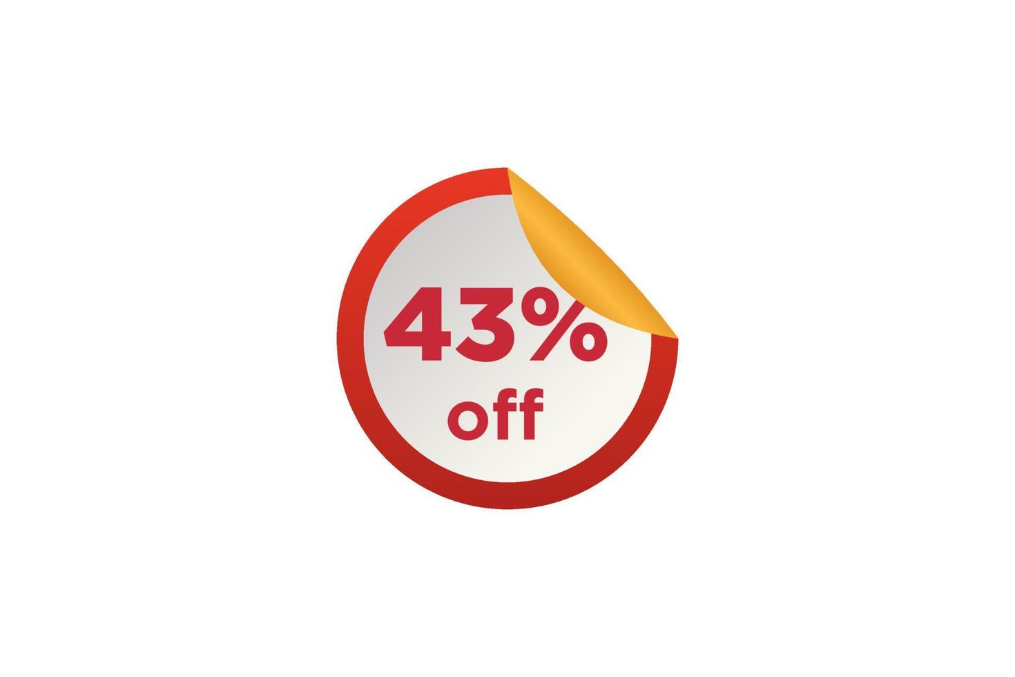 43 discount, Sales Vector badges for Labels, , Stickers, Banners, Tags, Web Stickers, New offer. Discount origami sign banner.