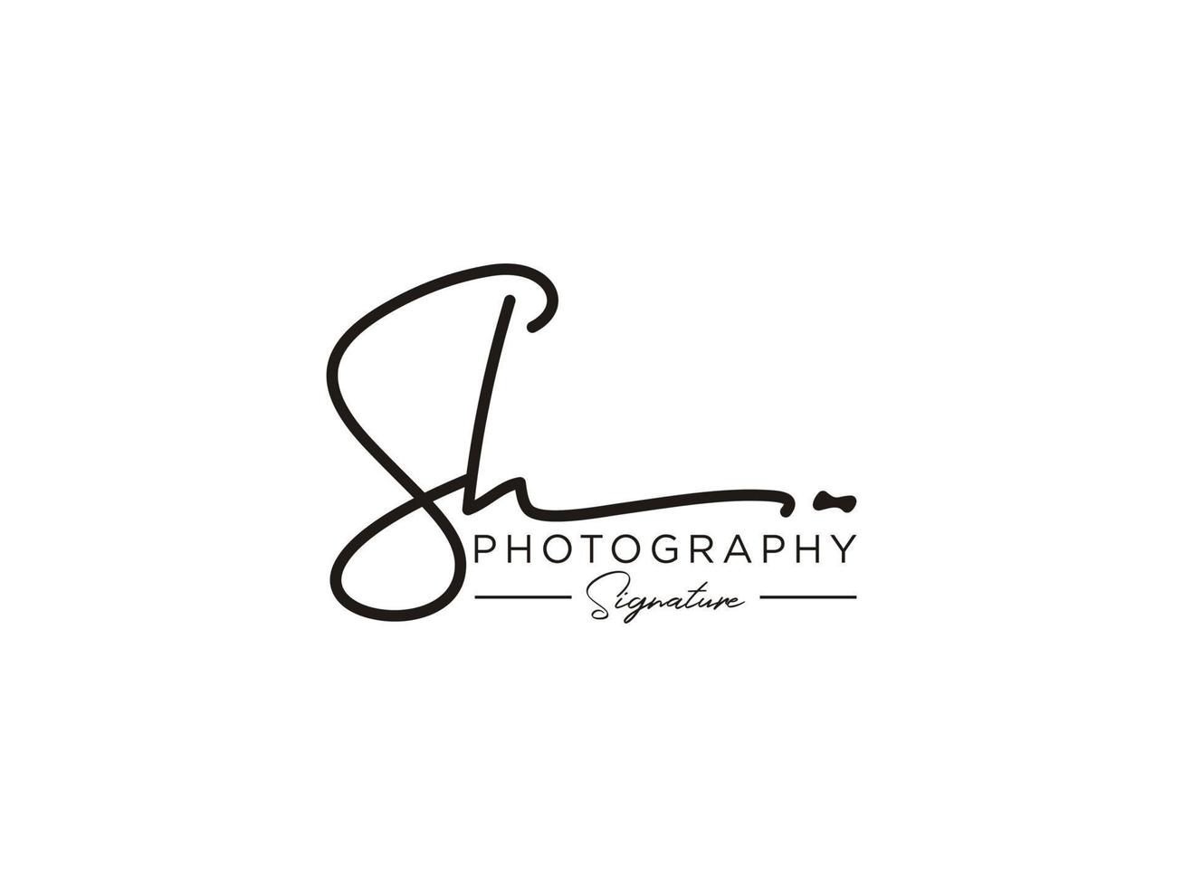 Letter SH Signature Logo Template Vector