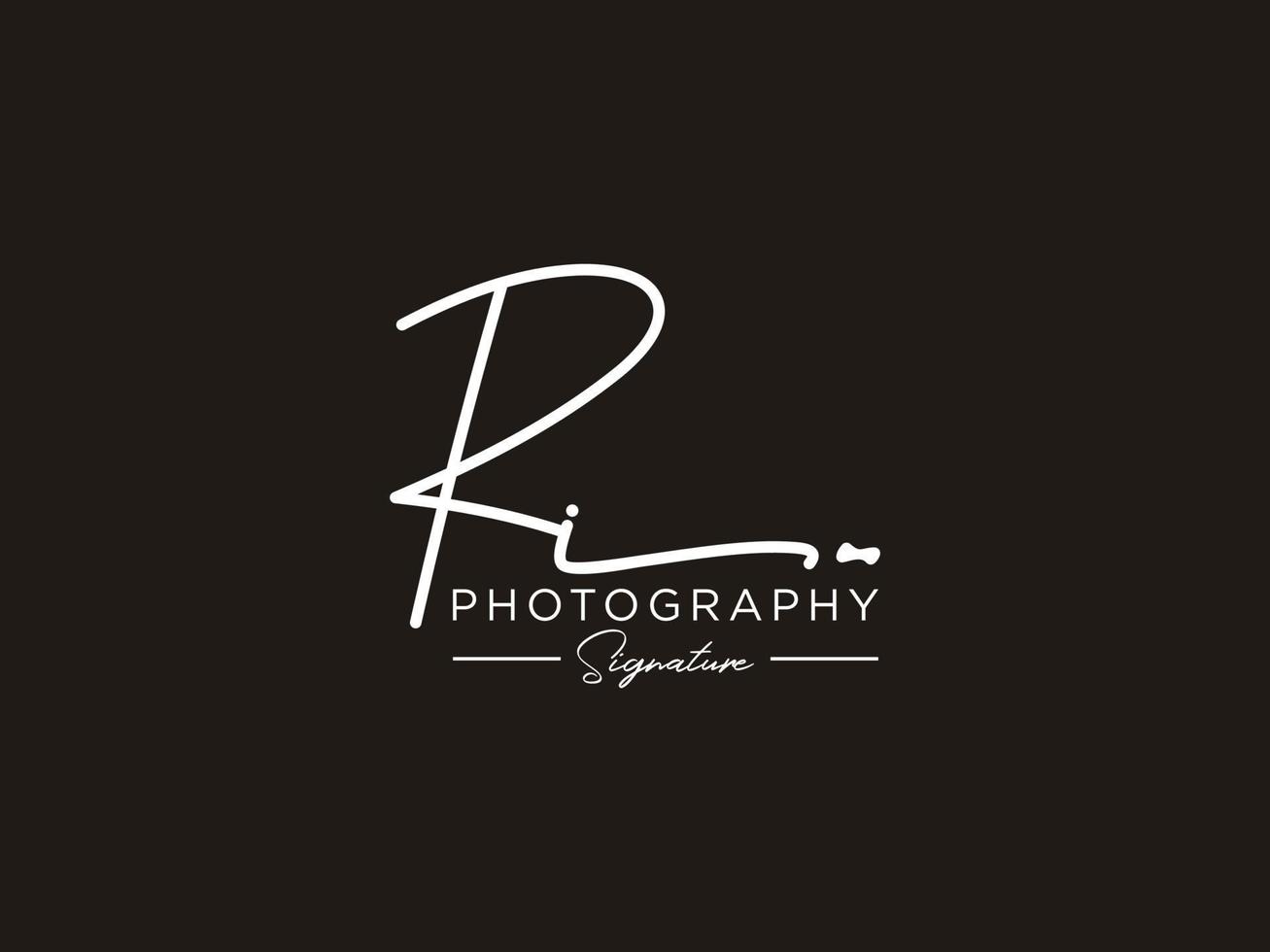 Letter RI Signature Logo Template Vector