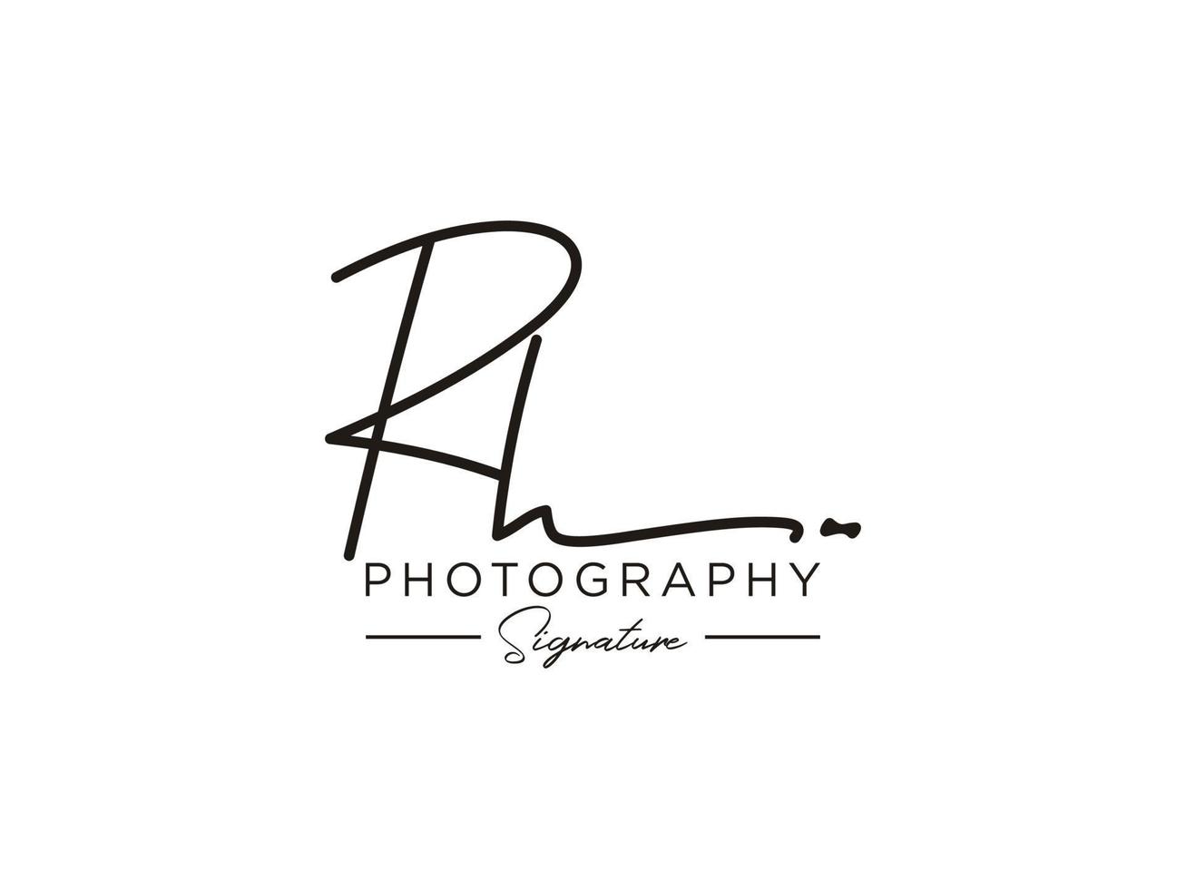 Letter RH Signature Logo Template Vector