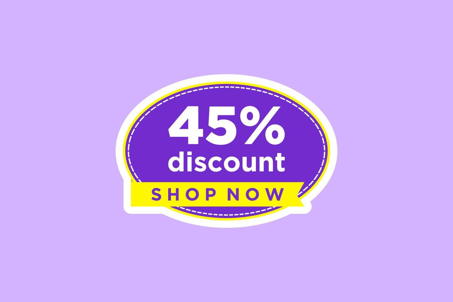 45 discount, Sales Vector badges for Labels, , Stickers, Banners, Tags, Web Stickers, New offer. Discount origami sign banner.