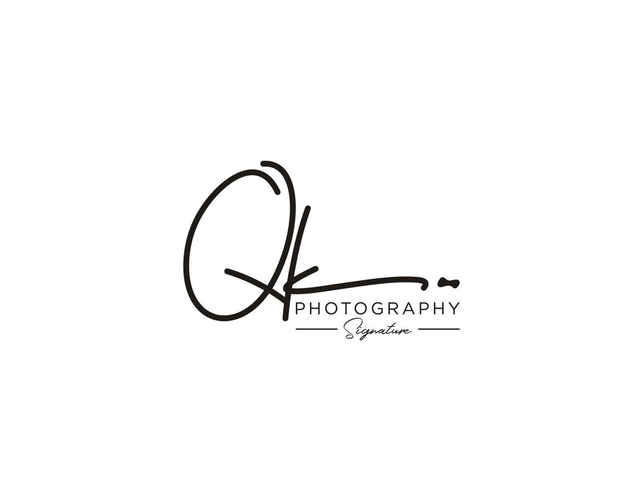 Letter QK Signature Logo Template Vector