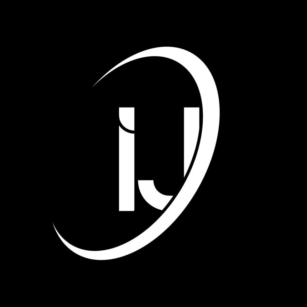 logotipo ij. diseño ij. letra ij blanca. diseño del logotipo de la letra ij. letra inicial ij círculo vinculado logotipo de monograma en mayúsculas. vector