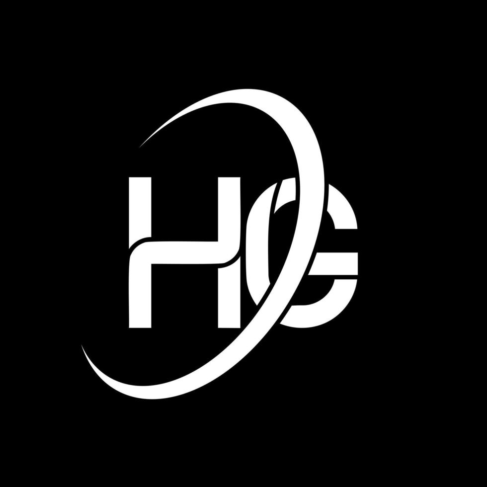 HG logo. H G design. White HG letter. HG letter logo design. Initial letter HG linked circle uppercase monogram logo. vector