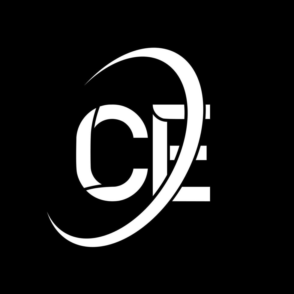 CE logo. C E design. White CE letter. CE letter logo design. Initial letter CE linked circle uppercase monogram logo. vector