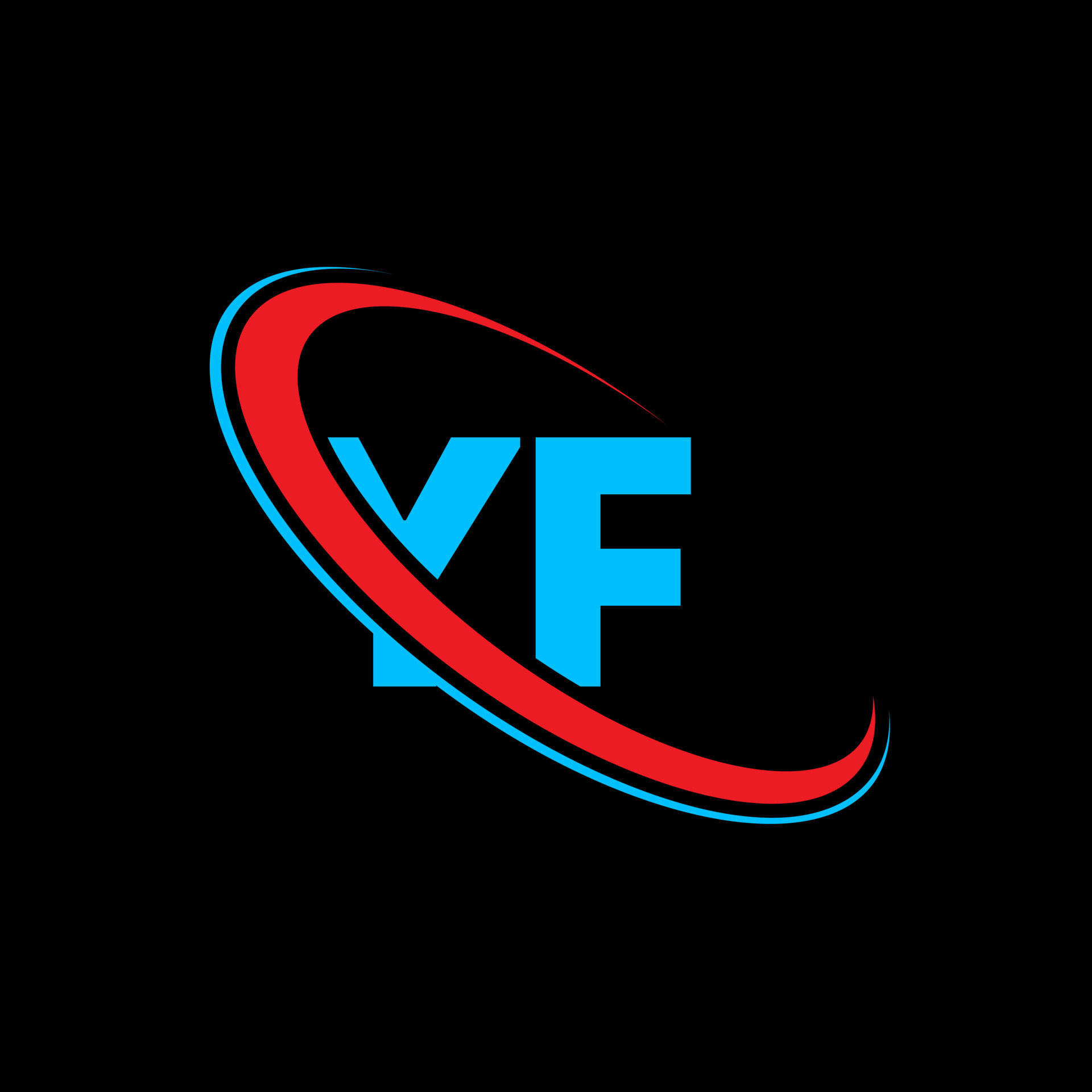 YF logo. YF design. Blue and red YF letter. YF letter logo design