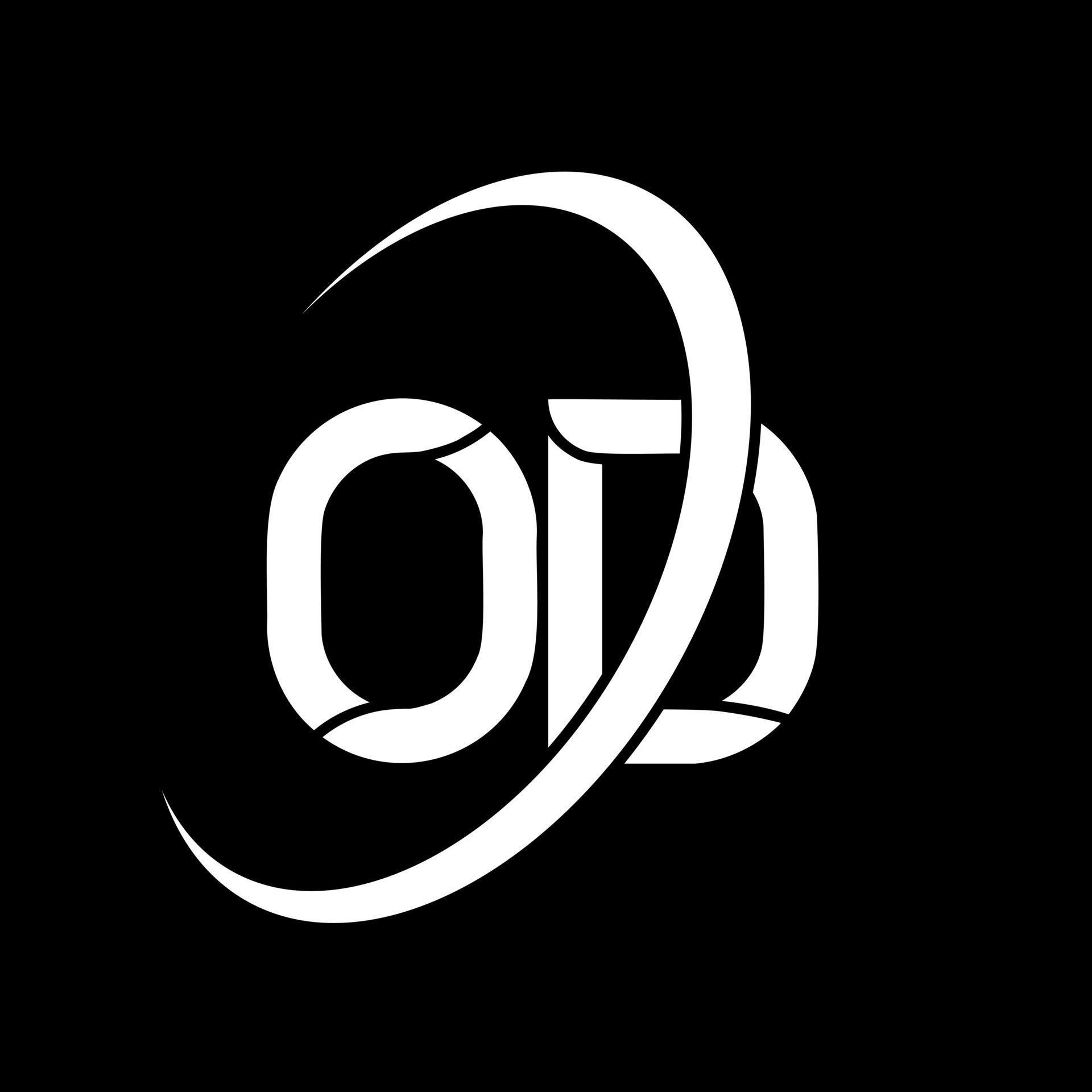 OD logo. O D design. White OD letter. OD letter logo design. Initial
