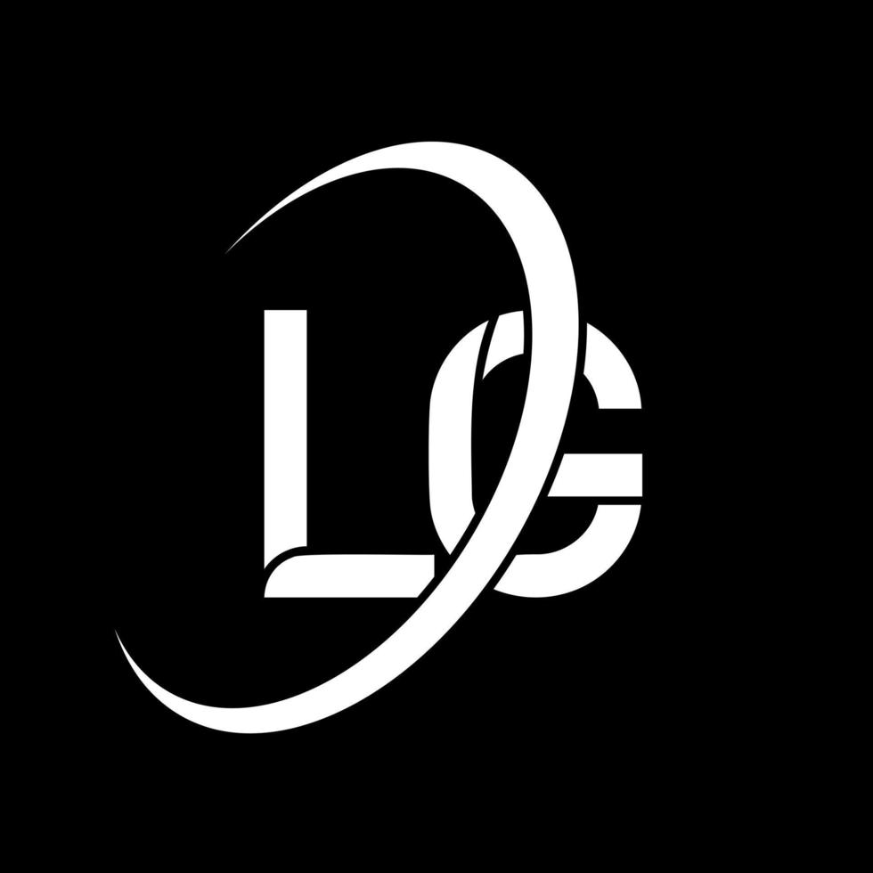 LG logo. L G design. White LG letter. LG letter logo design. Initial letter LG linked circle uppercase monogram logo. vector