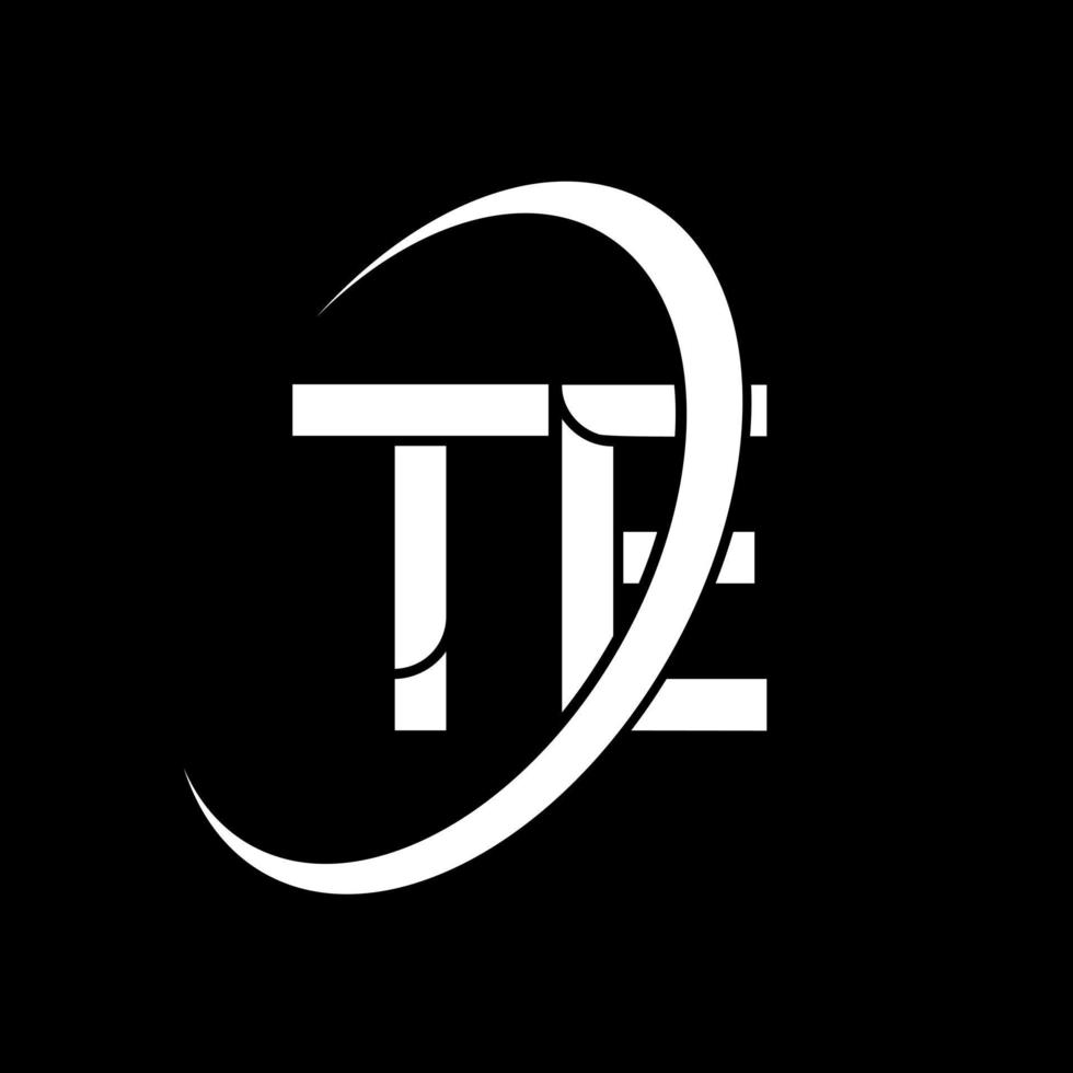 TE logo. T E design. White TE letter. T E letter logo design. Initial letter TE linked circle uppercase monogram logo. vector