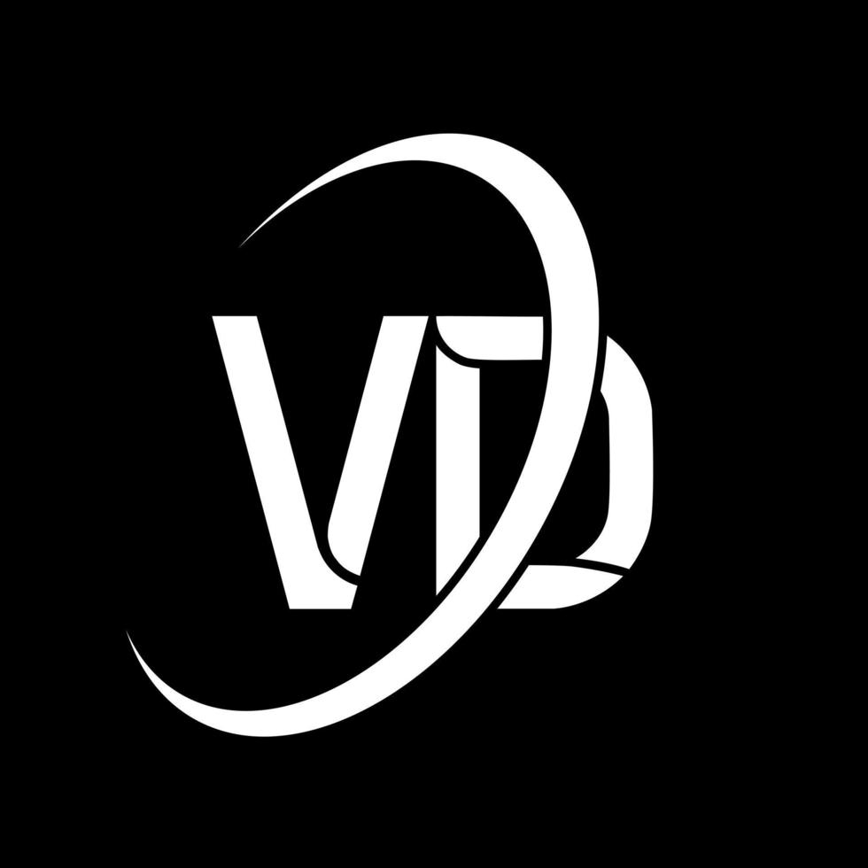 logotipo vd. diseño vd. letra vd blanca. diseño del logotipo de la letra vd. letra inicial vd círculo vinculado logotipo de monograma en mayúsculas. vector