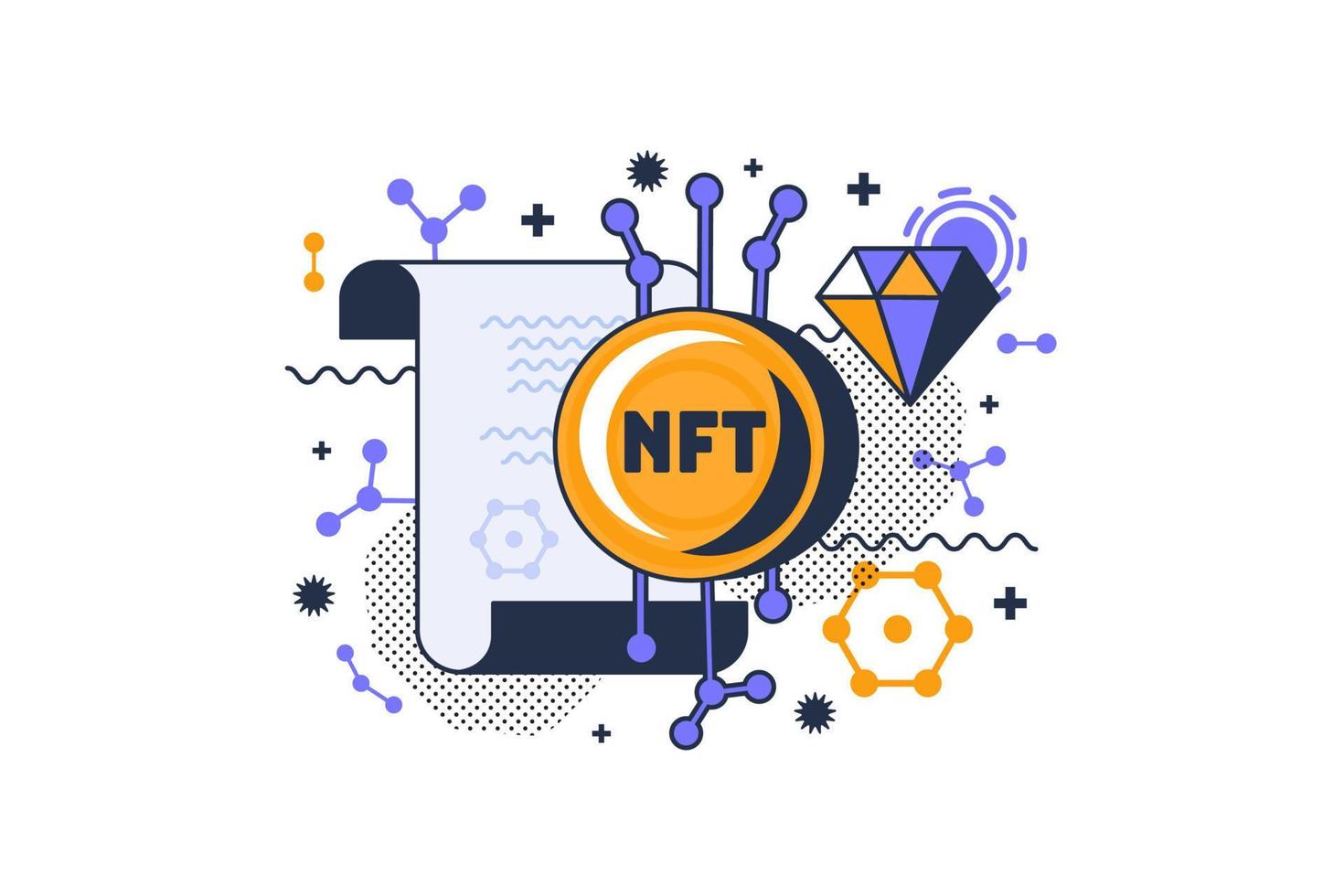 Nft certificate crypto sold and trading vector