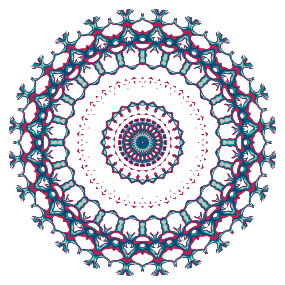 Abstract mandala ornament with circle shape png