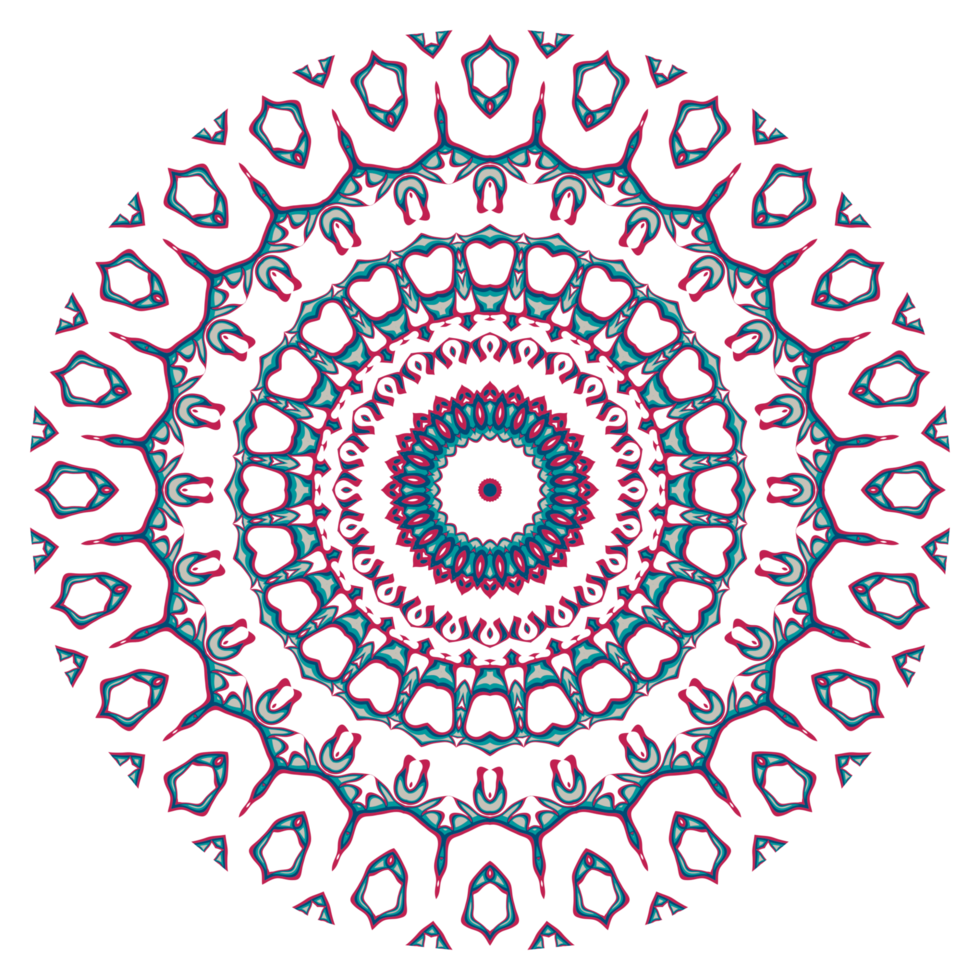 Abstract mandala ornament with circle shape png