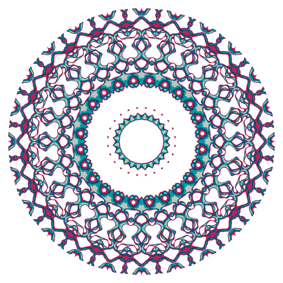 Abstract mandala ornament with circle shape png