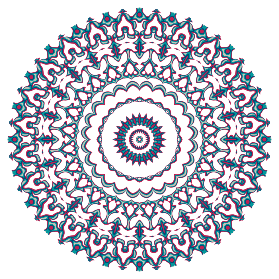 Abstract mandala ornament with circle shape png