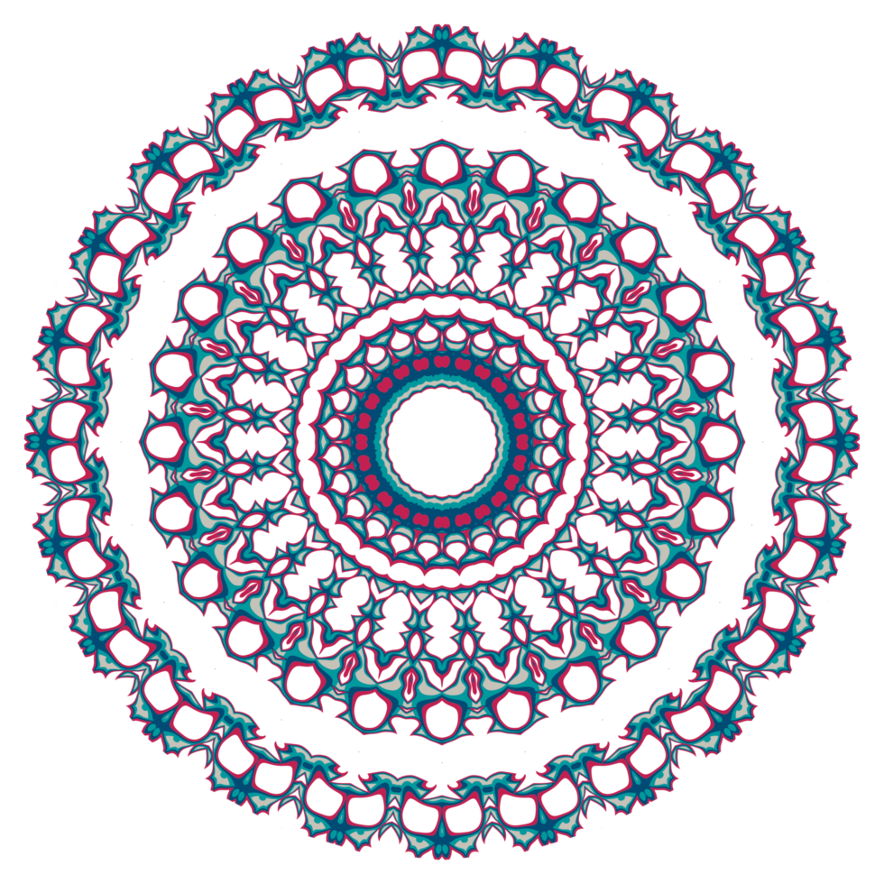 Abstract mandala ornament with circle shape png