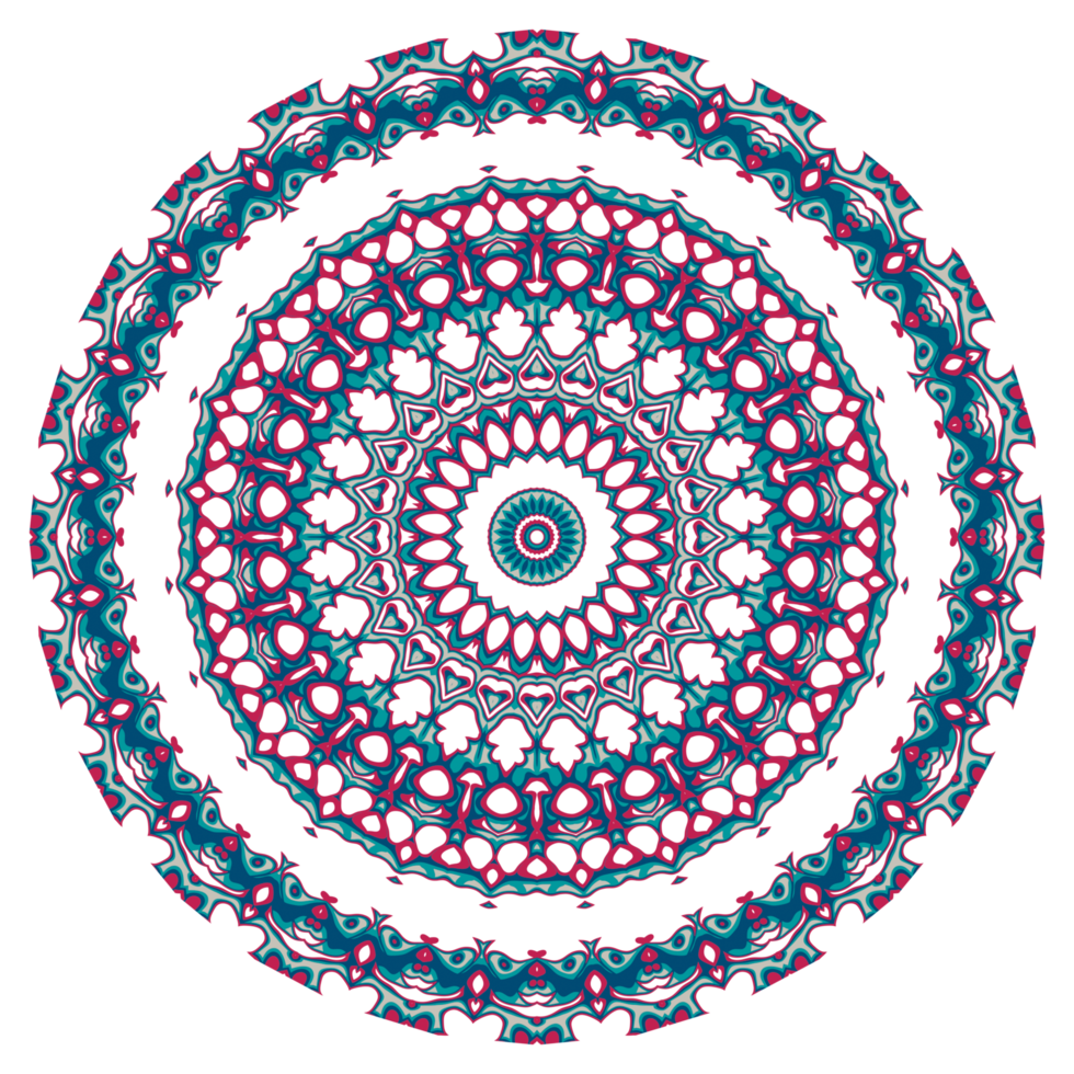 Abstract mandala ornament with circle shape png