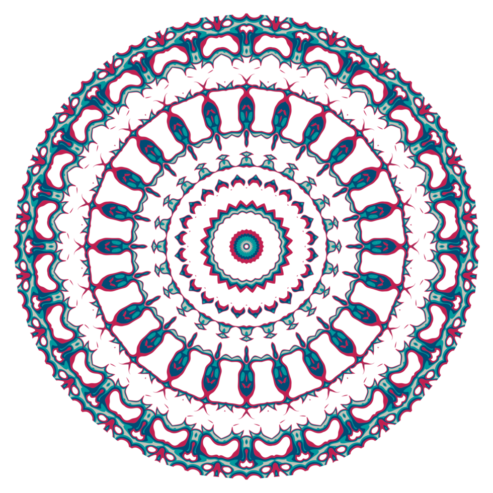 Abstract mandala ornament with circle shape png