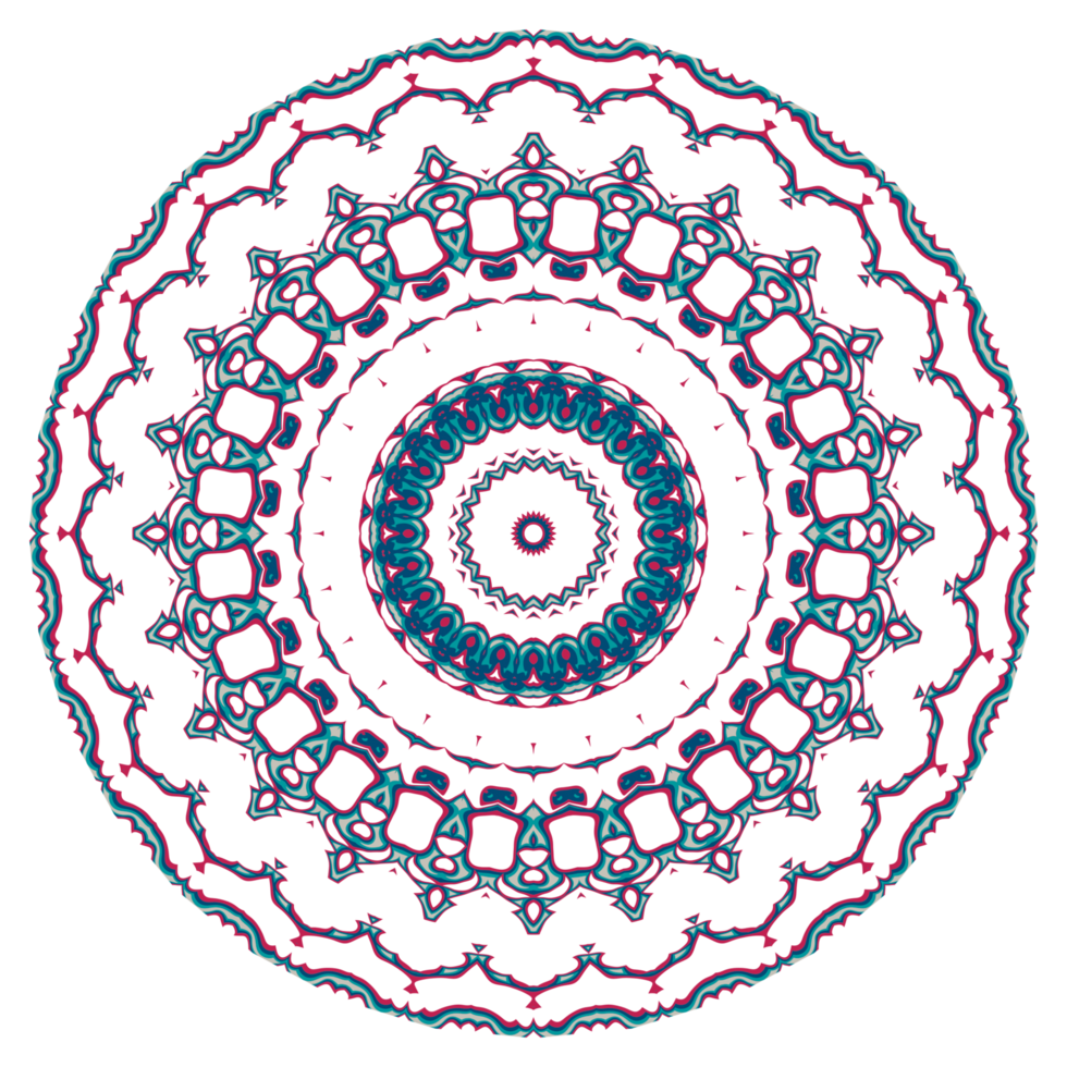 Abstract mandala ornament with circle shape png