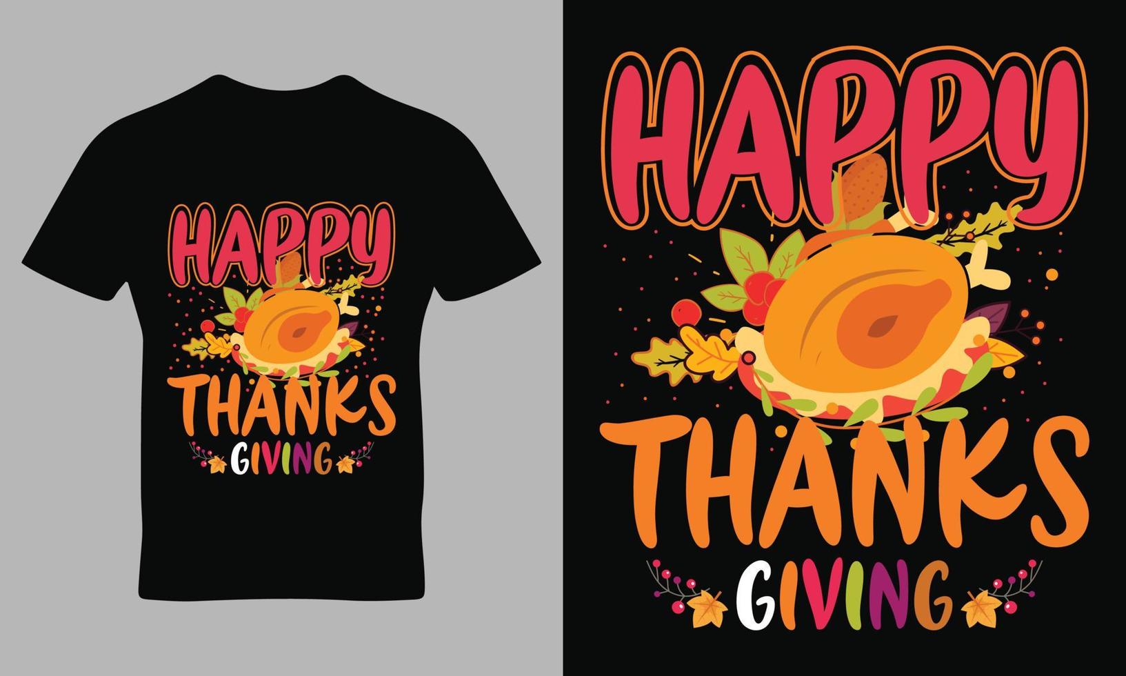 Thanks giving quote typography t-shirt design template vector