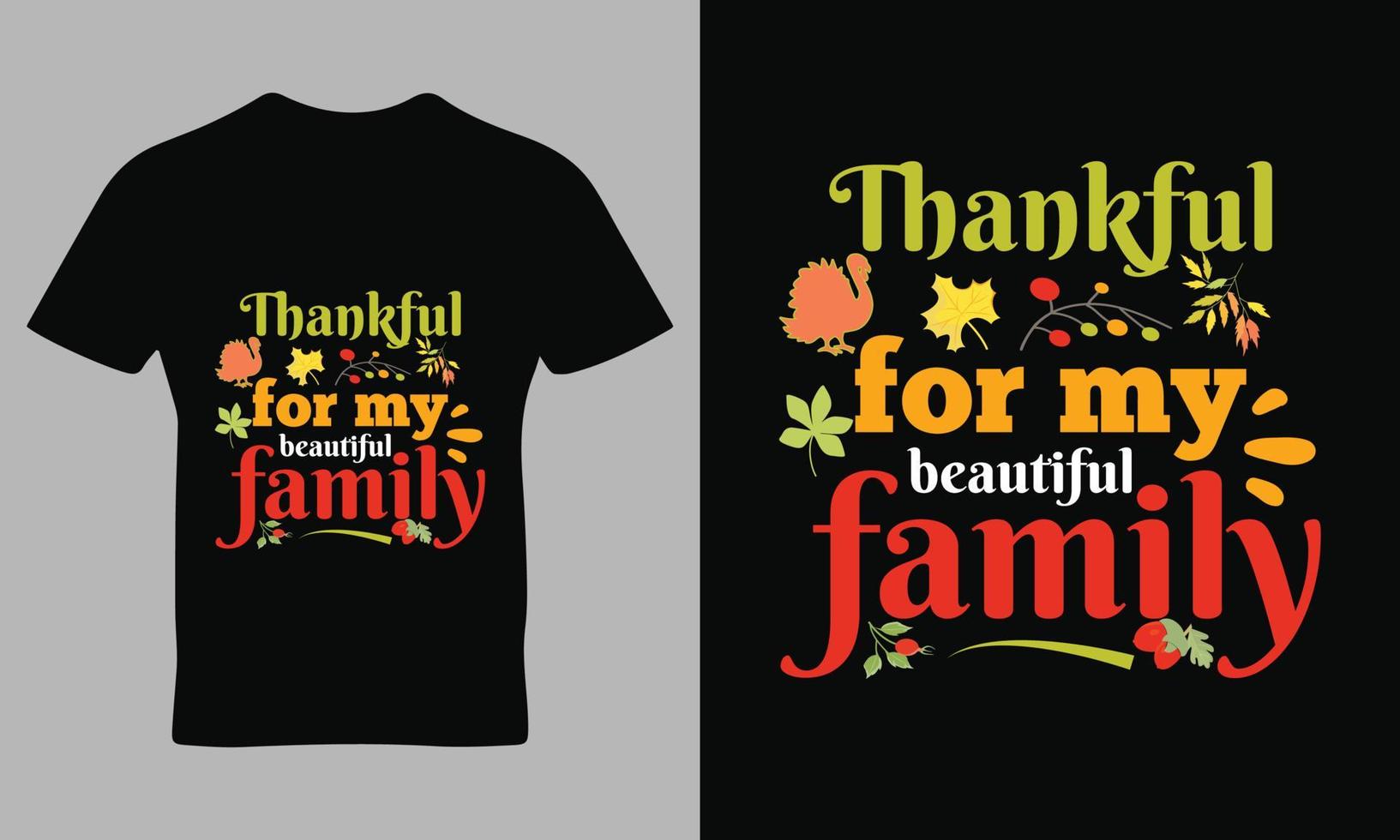 Thanks giving quote typography t-shirt design template vector