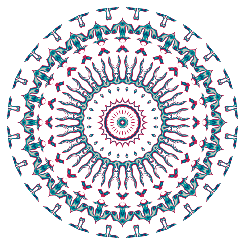 Abstract mandala ornament with circle shape png