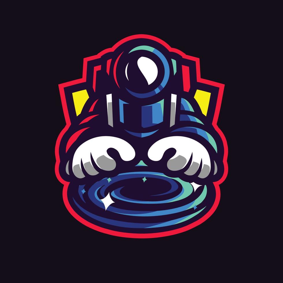 Astronaut esport gaming logo vector