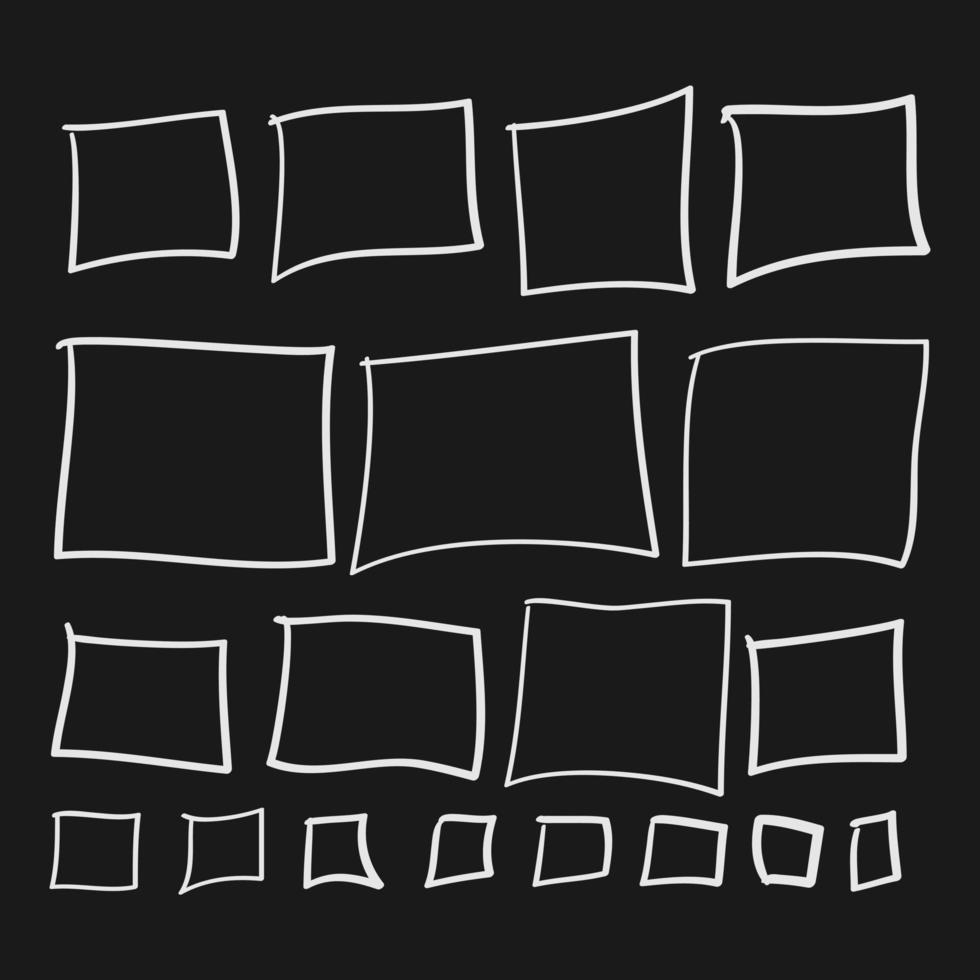 hand drawn square box illustration in doodle style vector