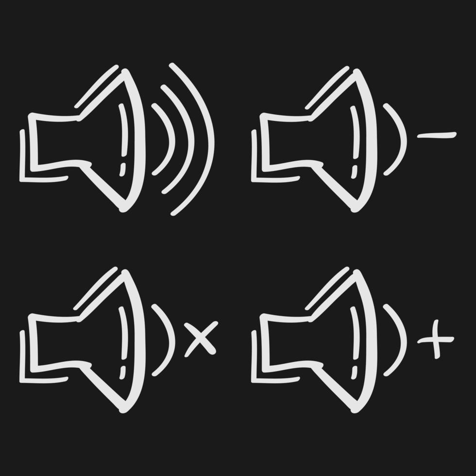 hand drawn sound speakers symbol in doodle style vector