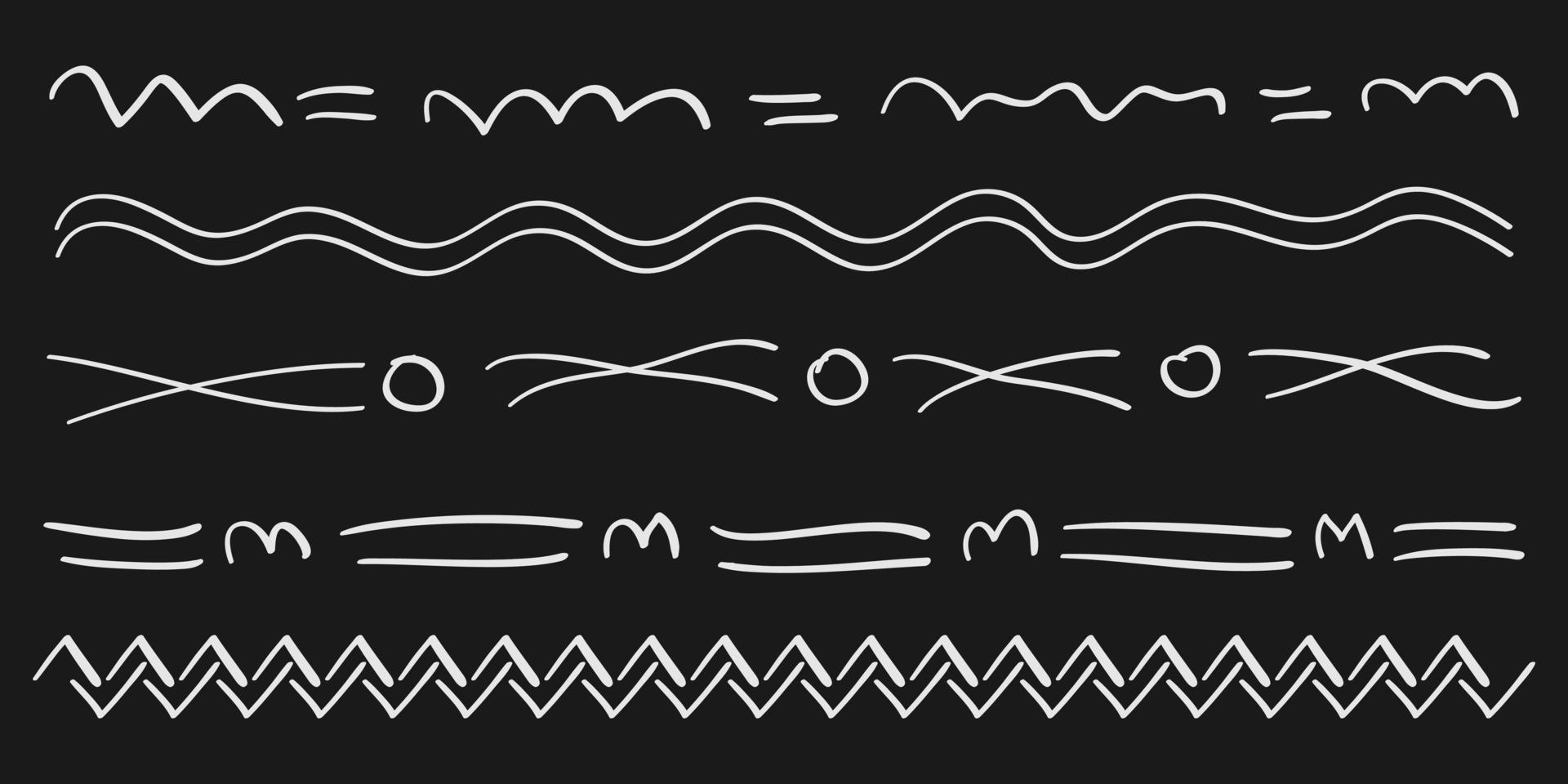 hand drawn underlines symbol in doodle style vector