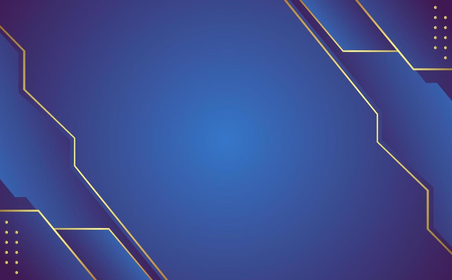 blue abstract gradient vector background with gold lining