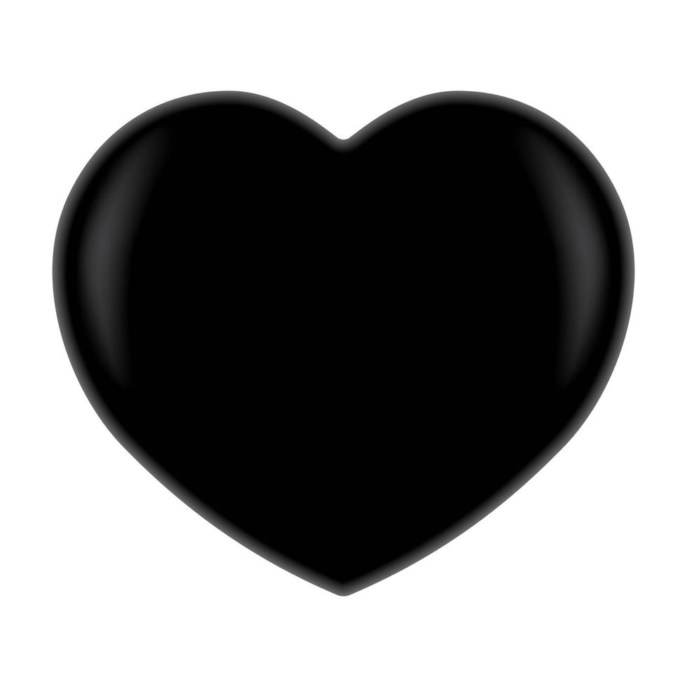 realistic black heart vector design