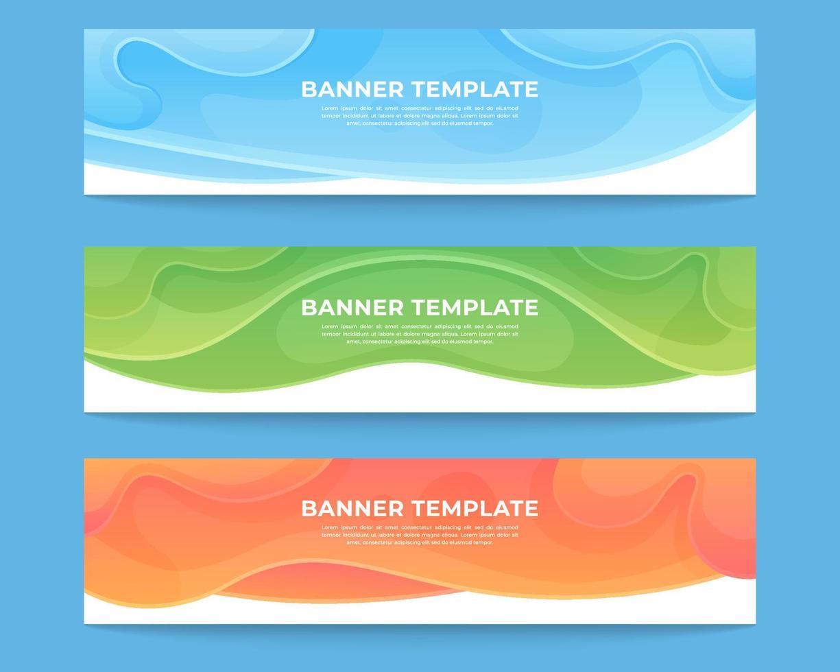 liquid horizontal abstract colorful banner collection vector