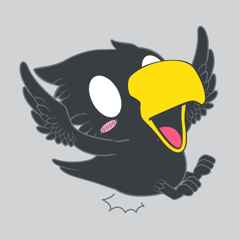 lindo pequeño cuervo ilustración vectorial vector