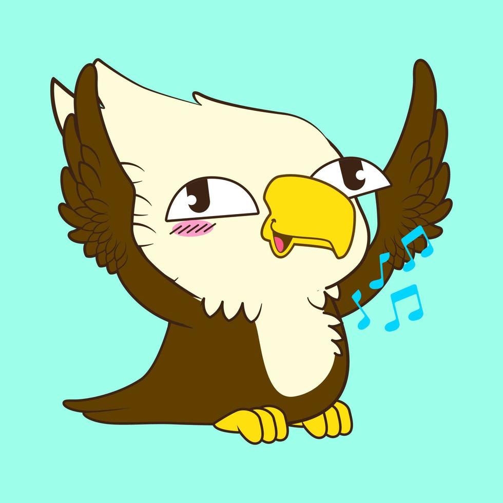 cute little eagle vector illustration