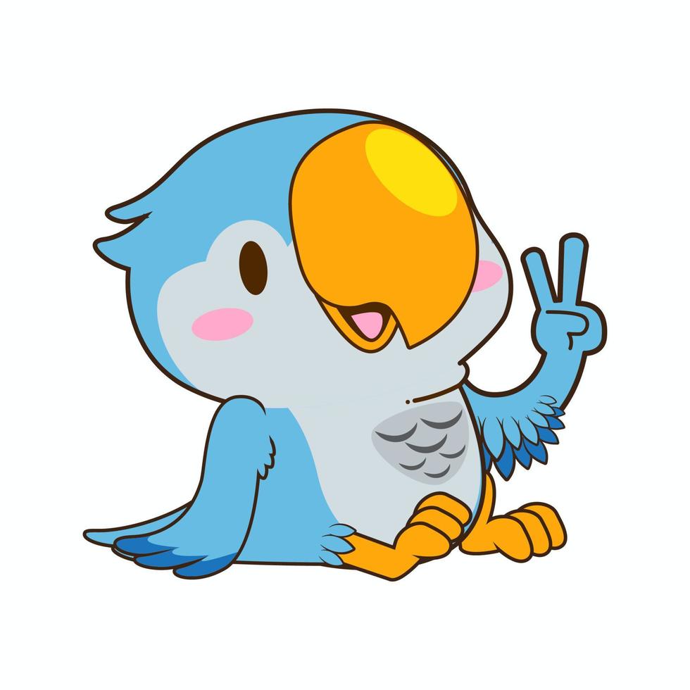 cute little parakeets vector illustration