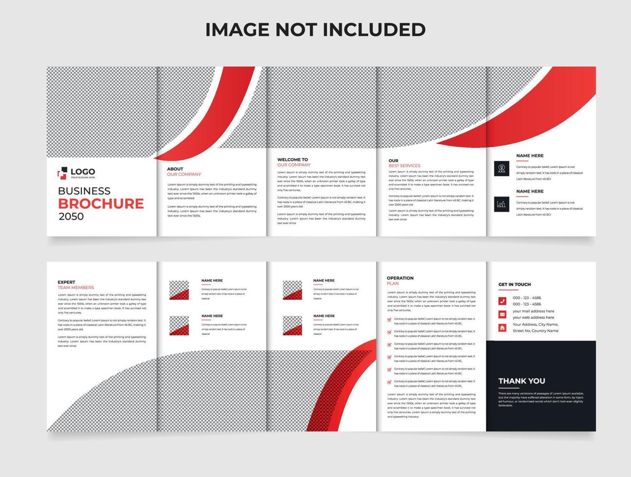Five Fold  Business Brochure Template design Corporate Design vector