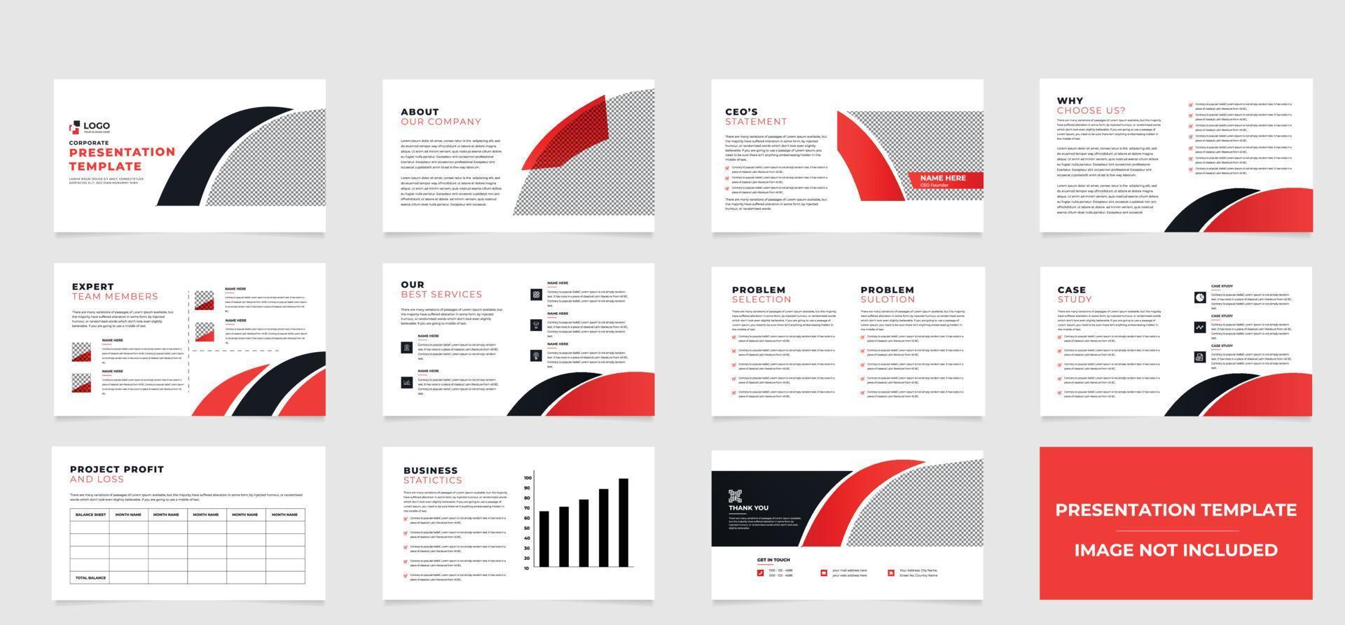 conjunto de plantillas de presentación empresarial de powerpoint. uso para fondo de presentación moderno, diseño de folletos, control deslizante de sitio web, perfil de empresa vector