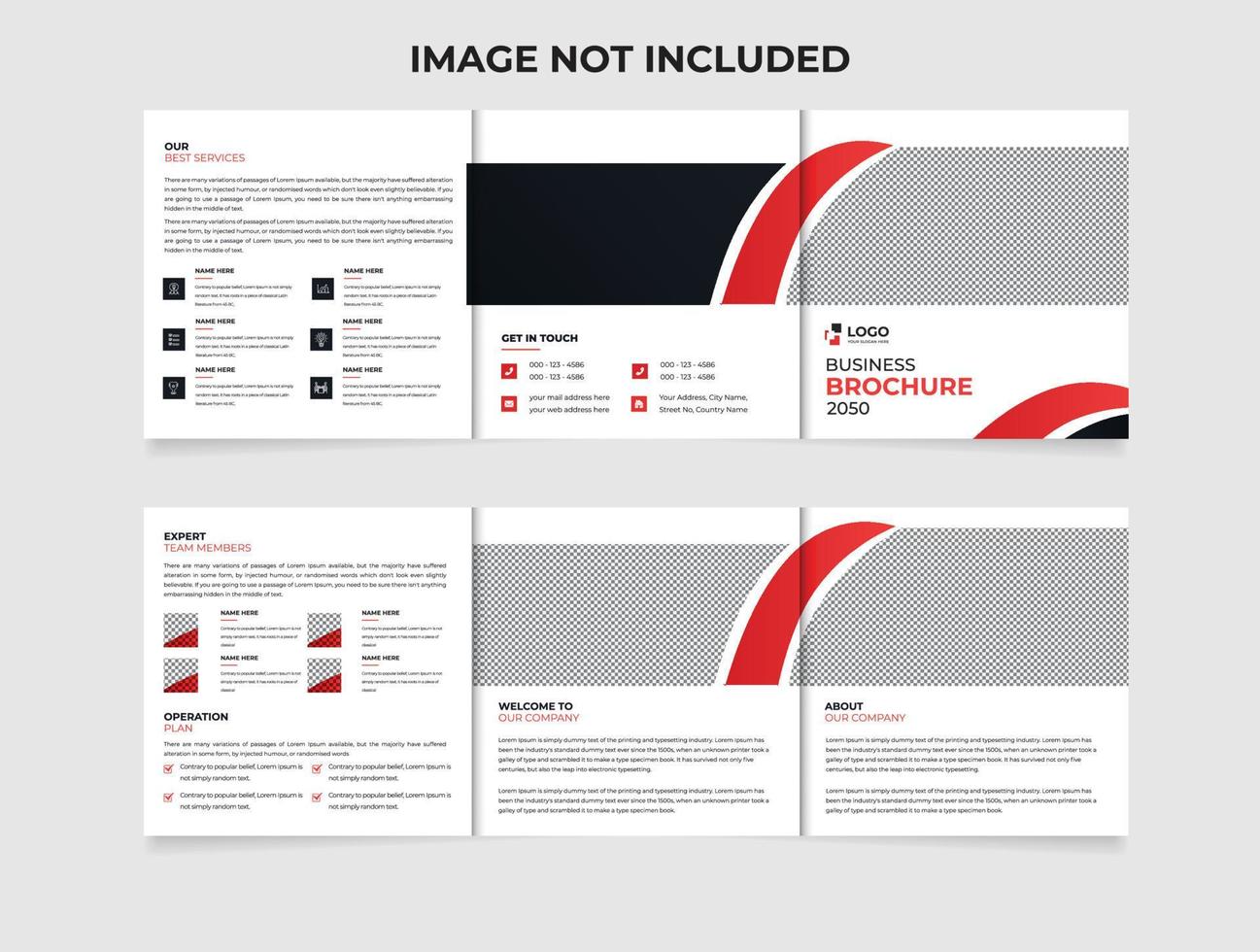 Tri Fold square Business Brochure Template design. Corporate Design flyer, poster, template design vector