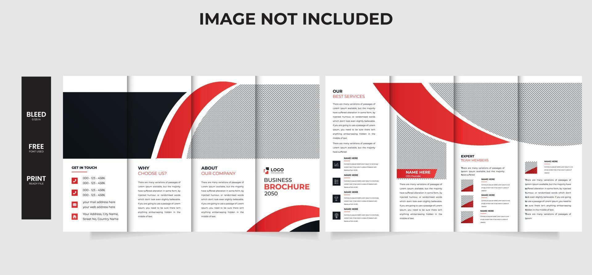 Four Fold  Business Brochure Template design. Corporate Design vector