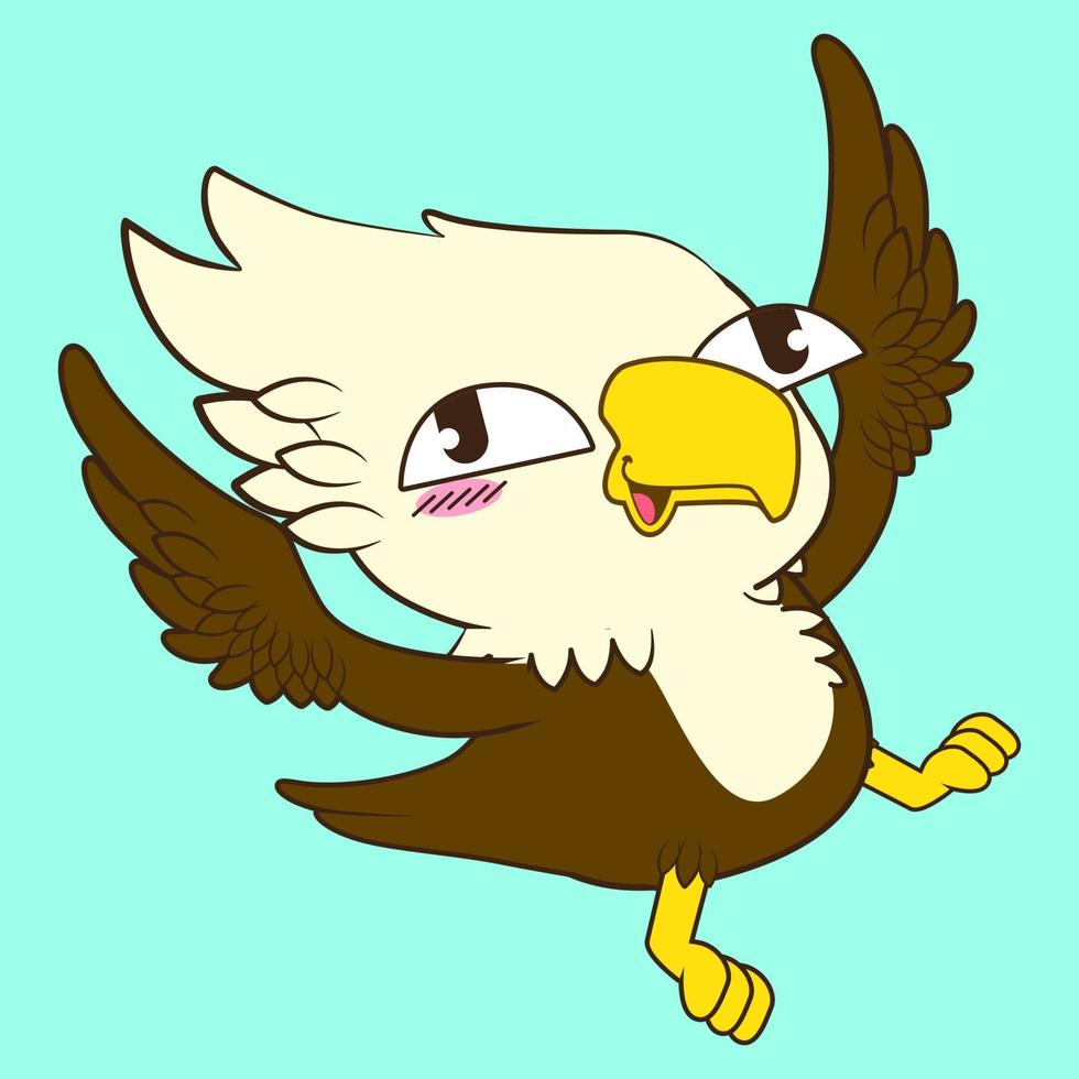 lindo pequeño águila ilustración vectorial vector