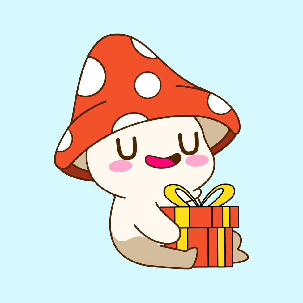 cute little mushroom vector illustration