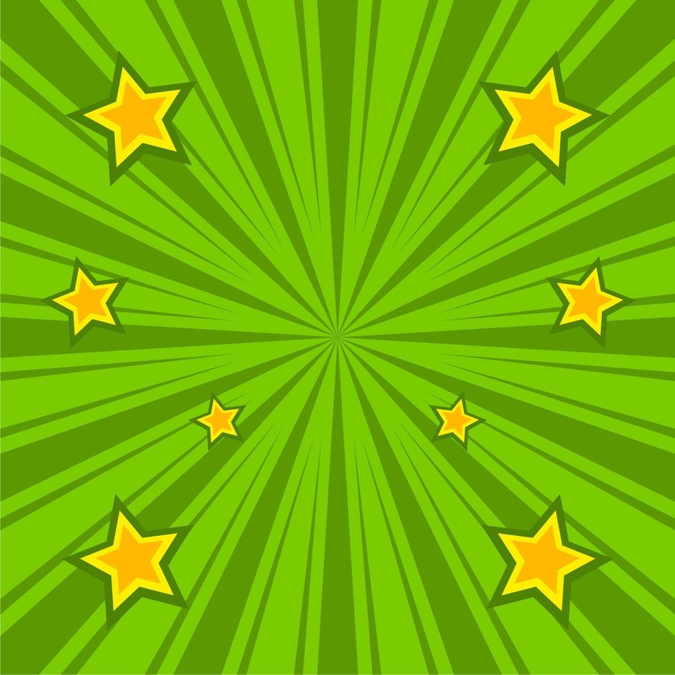 Comic abstract green background with star vector